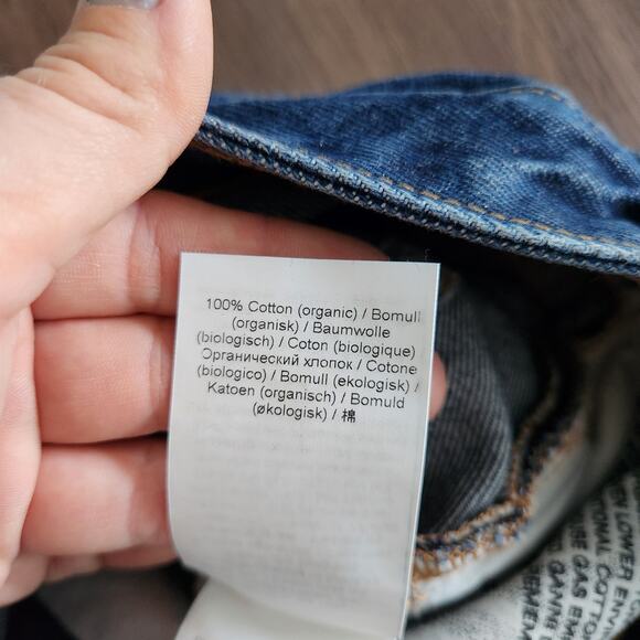 Ganni Betzy Dark Blue Stone High Rise Slim Flare Full Length Jean 26/32 NWT $195 - Picture 6 of 11